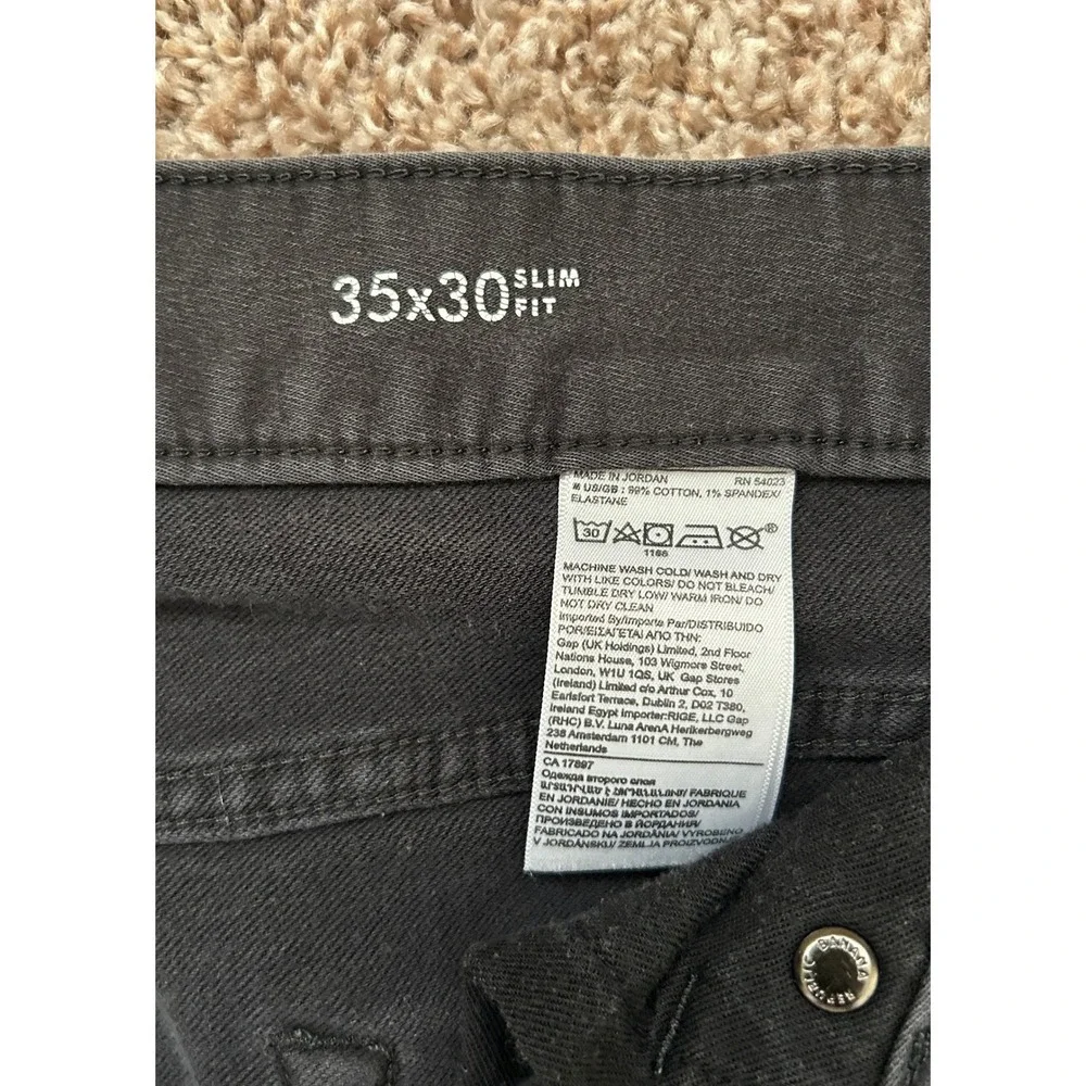 Banana Republic Traveler Slim Fit Pants Mens 35x30 Dark Gray Faded Black Stretch